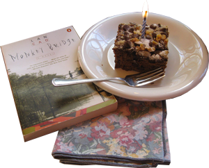 Photo of cake and book